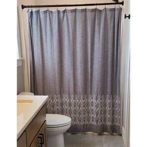 Modern Gray linen shower curtain